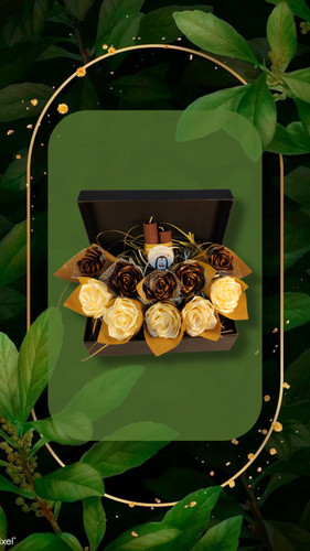 ست هدیه شامل ده عدد گل روبانی شمع زنبوری و هاردباکس